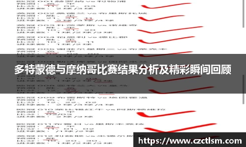 多特蒙德与摩纳哥比赛结果分析及精彩瞬间回顾